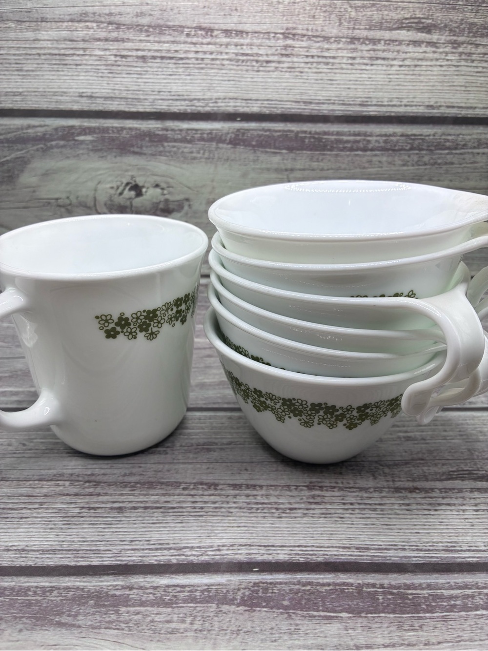 VTG Corelle Spring Blossom Green Tea Cups